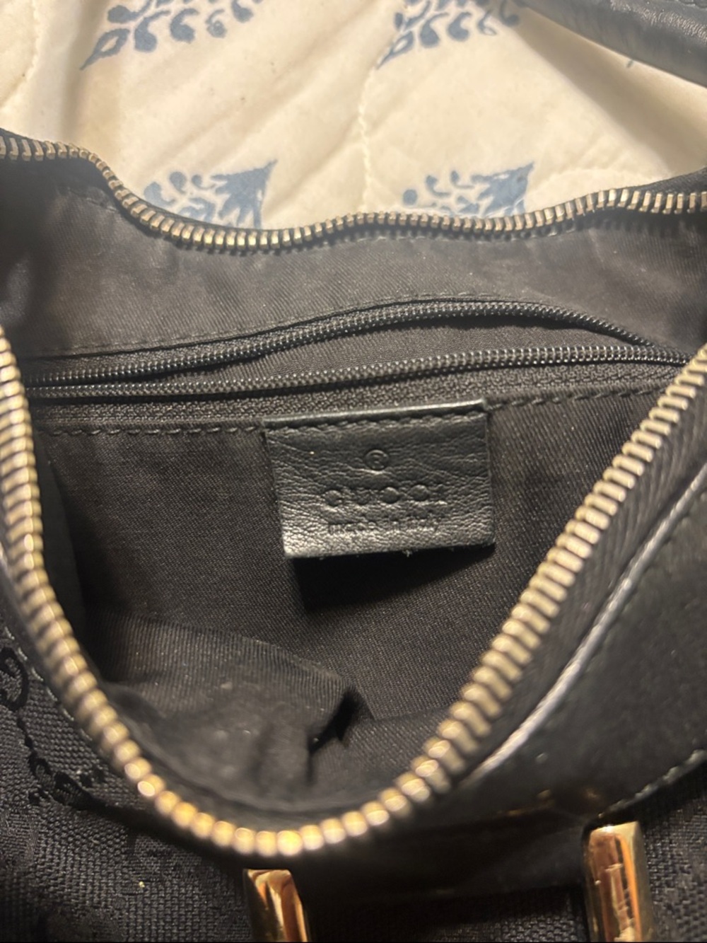 Gucci Black Shoulder Hobo Bag with Gold Accent - Picture 3 of 5